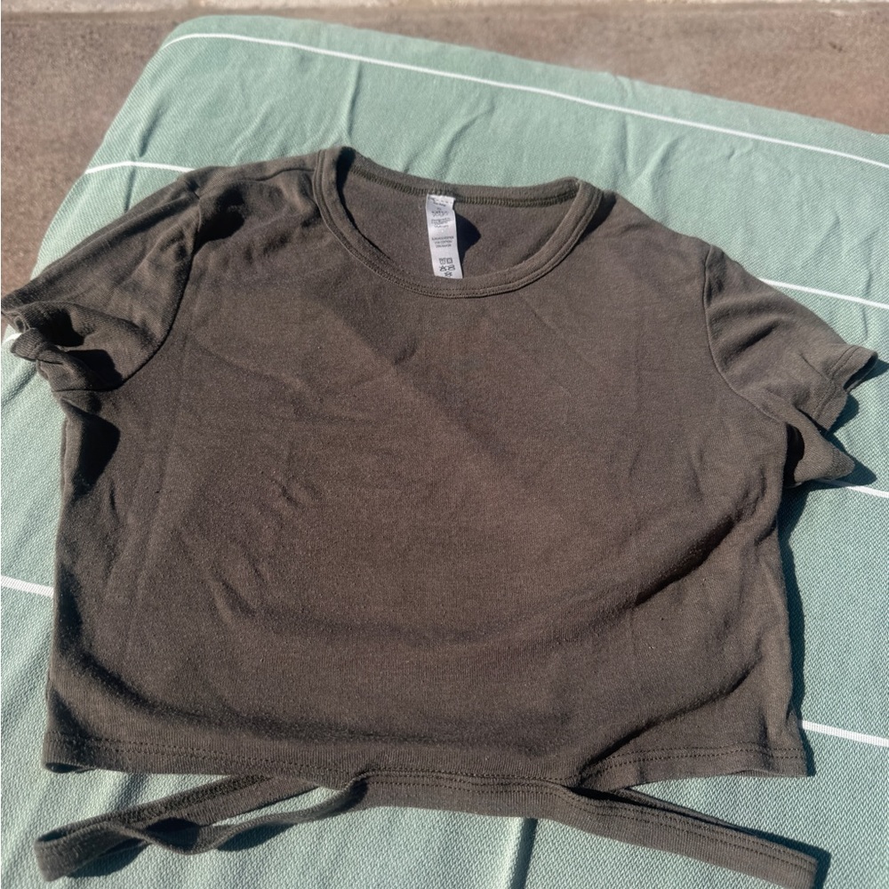 Alo Olive Green Crop Top